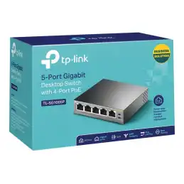 TP-LINK - 5-Port Gigabit Desktop Switch with 4-Port PoE, 5 Gigabit RJ45 ports including 4 PoE ports, 56W... (TL-SG1005P)_5